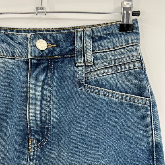 Reiss Myla Denim Midi Skirt In Mid Blue Size 8 - Picture 7 of 12